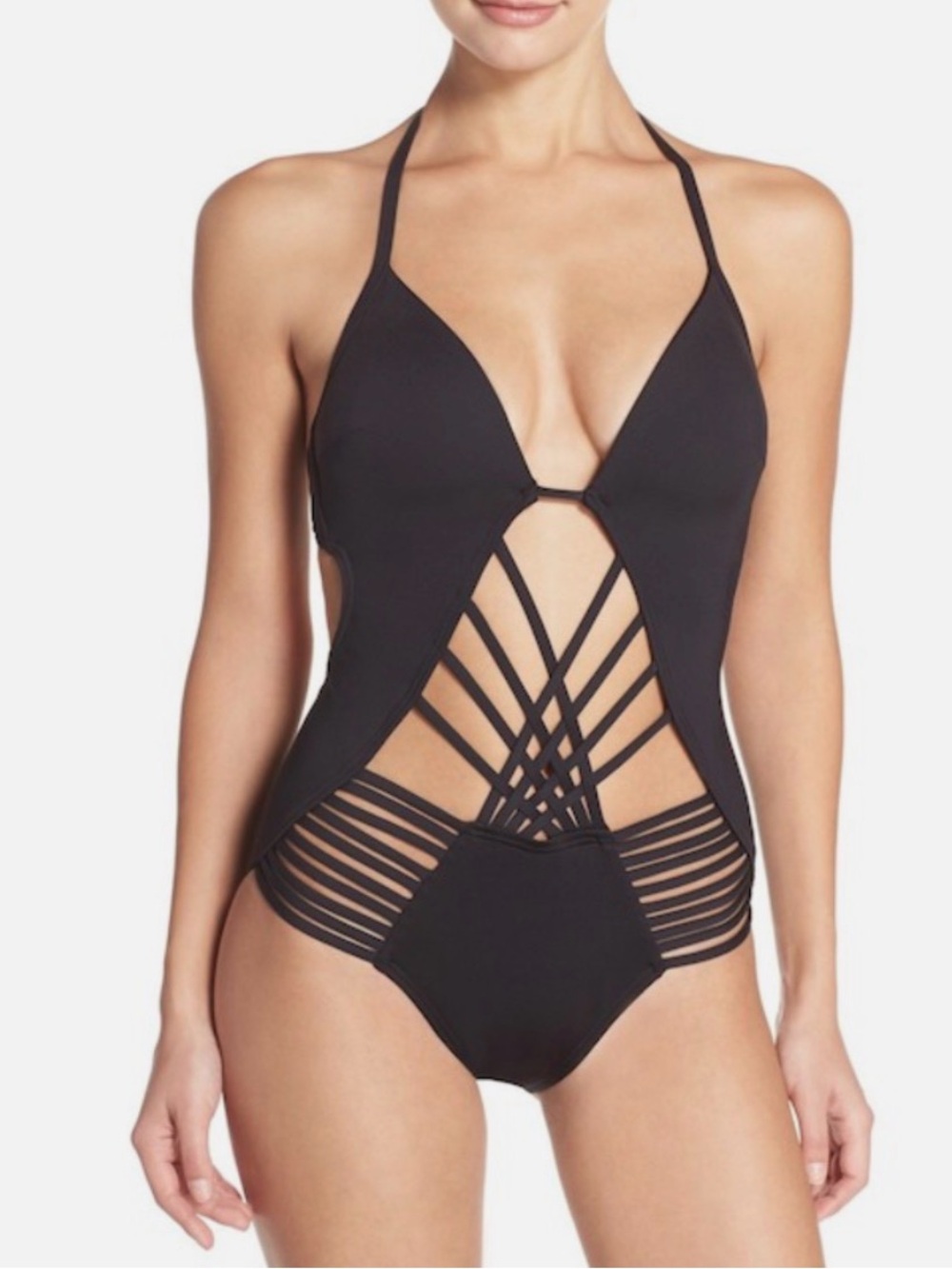Kenneth Cole Black Push Up One Piece Swimsuit size small